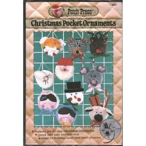 Patch Press Christmas Pocket Ornaments Sewing Pattern 6009 Designs Santa Snowman